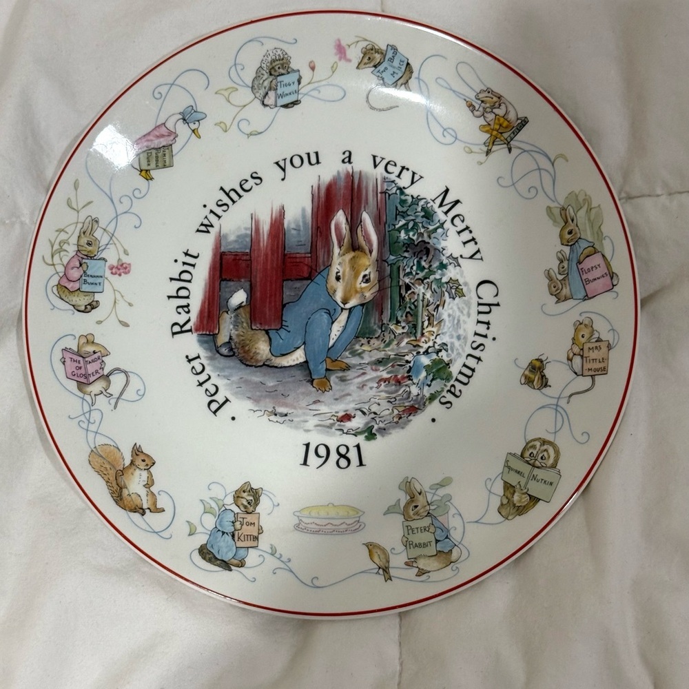 Wedgwood Peter Rabbit Plate with Red Accent
